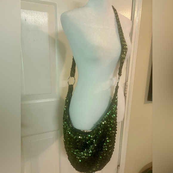 Fashion Express Handbags - Vintage Crocheted Sequin Hobo/Crossbody Bag